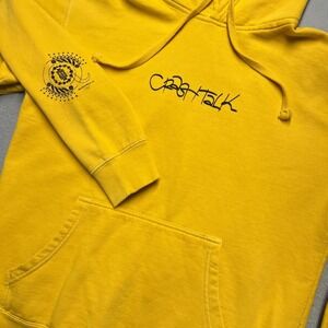 Top Dawg Entertainment TDE Schoolboy Q Crashtalk Yellow Hoodie Rap L ( fits Med)